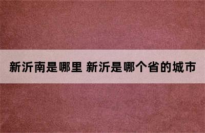新沂南是哪里 新沂是哪个省的城市